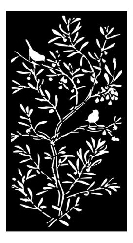 HGS Panel Decorativo En Chapa 0.9mm 0.60x1.20 Diseño Arbol-ave 0