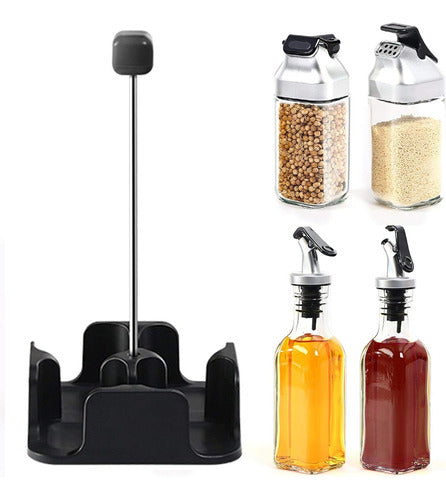 LG Amoblamientos Condiment Dispenser with Stand 4 Jars 1