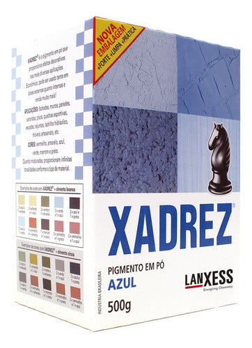 Tinta Em Pó Xadrez Azul 500g - Embalagem Com 10 Unidades 0