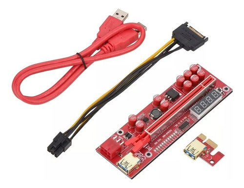 GYH Riser Ver 013 Pro PCI-e 1x 16x USB 3.0 + Temperature Display 0