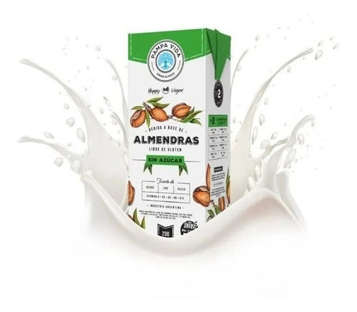 6 Liters Pampa Vida Unsweetened Almond Milk - Pack of 6 Units 0