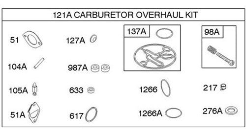 Kit Carburador Briggs&stratton 796184 790032 699521 Original 1