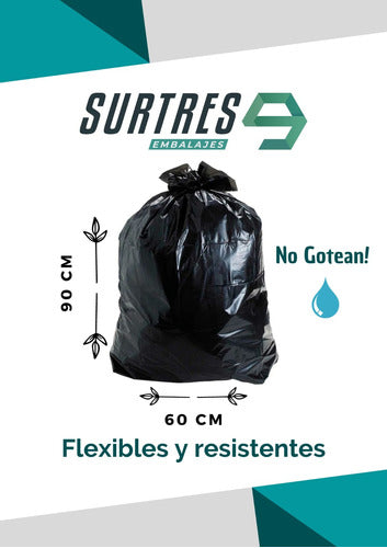 SURTRES EMBALAJES 100 Bolsas Consorcio 60x90 Basura Residuos 6