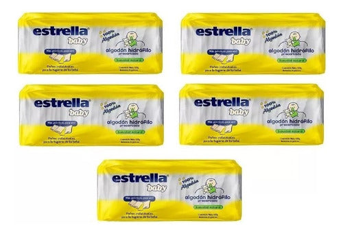 5 Packs of Natural Precut Cotton Estrella Baby 100g 0
