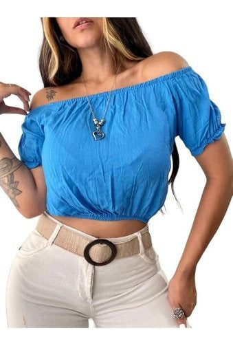Strapless Paisana Style Linen Top Trendy Colors Fashion 52