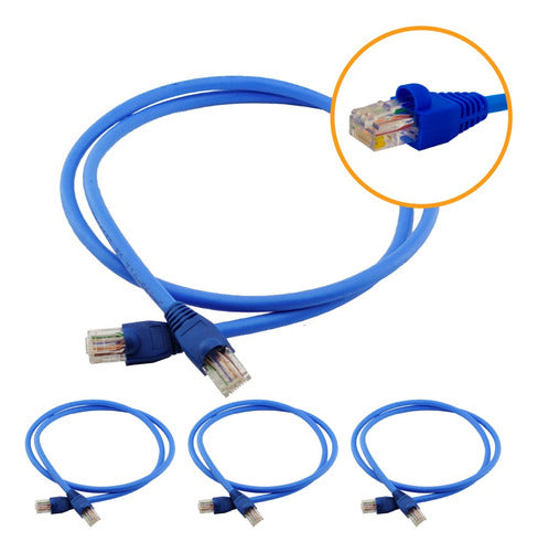 Kit 20 Un Cabo De Rede 50cm Cat5e Furukawa Rj45 Azul Veloz 0