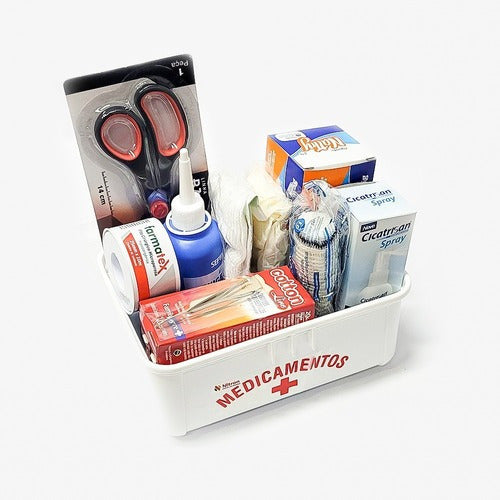 Kit Primeiros Socorros Com Caixa P/ Emergencia Carro Barco 0