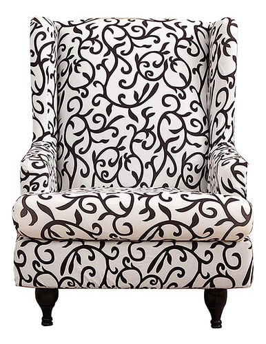 CRFATOP Wing Chair Slipcovers Printed 2 Piece Stretch 0