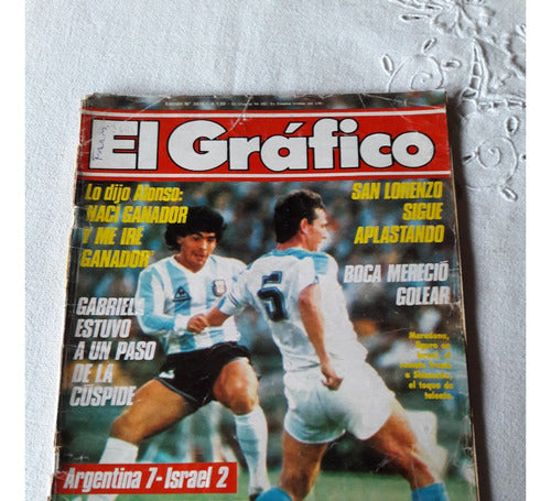 El Gráfico Nº 3474 6/5/1986  Argentina 7 Israel 2 Maradona 0