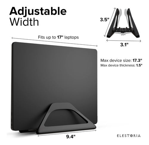 Elestoria Vertical Laptop Stand, Adjustable Support 1