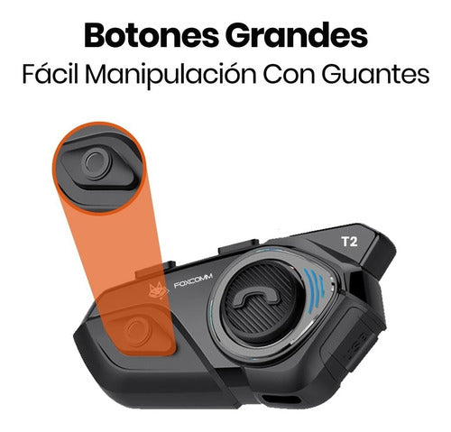 Intercomunicador Bluetooth Casco Moto Fox T2- Multiusuario 2