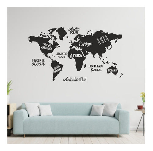 Giant World Map Wall Decal - Free Shipping 0