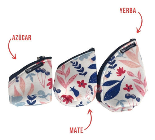 Mate Set with Yerba and Sugar Bags - Fabric Mate Cup Design with Zipper Closure 61