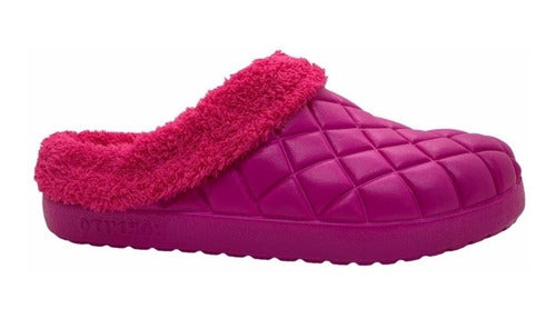 Faraon Pantufla Zueco Hornito Corderito Mujer Fucsia 0