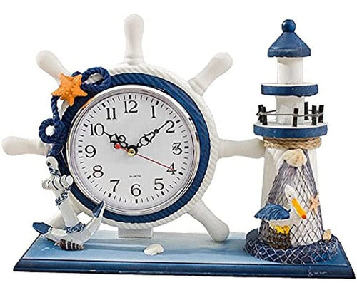 Relojes De Manto De Faro Decoración De Reloj Náutico Oceánic 0