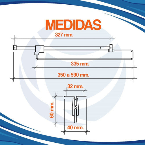 Häfele Perchero Extraíble Niquelado 310 Mm Hafele Placard Cima F 3