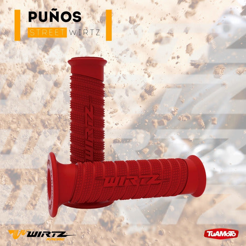 Puños Manoplas Grip Wirtz Street Calle Rojo Cg Titan Fz 2