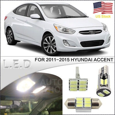 Hyundai 8pcs LED Interior Light Kit White for 2011-2015 Hyundai Accent 1