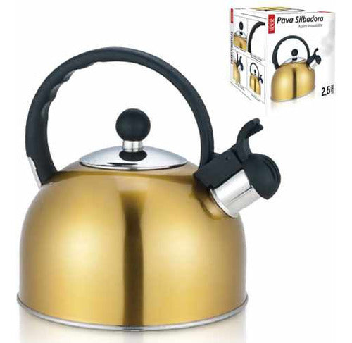 Whistling Stainless Steel Kettle 2.5L Coffee Tea Mate Water New 2