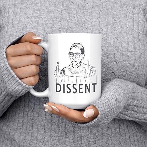 Slant RBG Dissent Mug - Ruth Bader Ginsburg 15 oz Double-Sided Luxury Mug 4