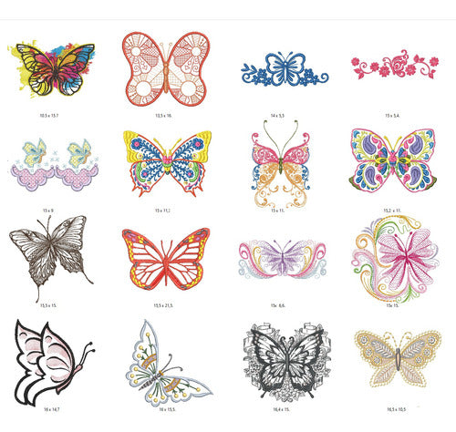 60 Embroidery Machine Matrices for Large Butterflies 1
