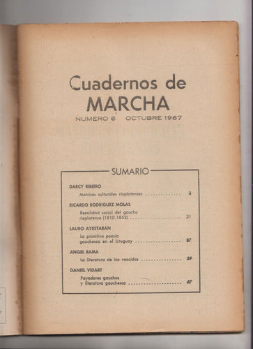 Literatura Gauchesca Payadores Vidart Rama Otros Marcha 1967 1