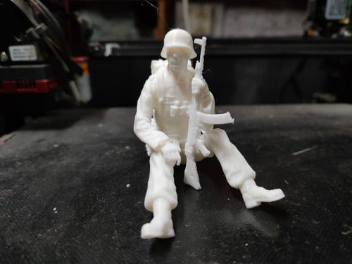 Horse3D German Soldier Resting WW2, 20cm Height White 1