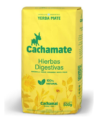 Cachamate Yellow Yerba Mate with Herbs Pack of 4 500g 0