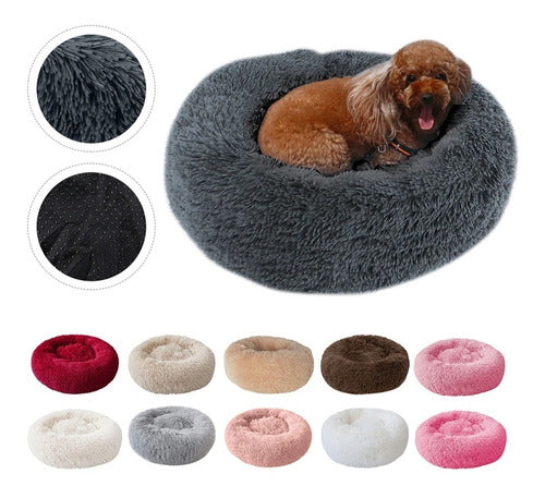 Cama Puff Plush Redonda / Perro - 110 Cm 0