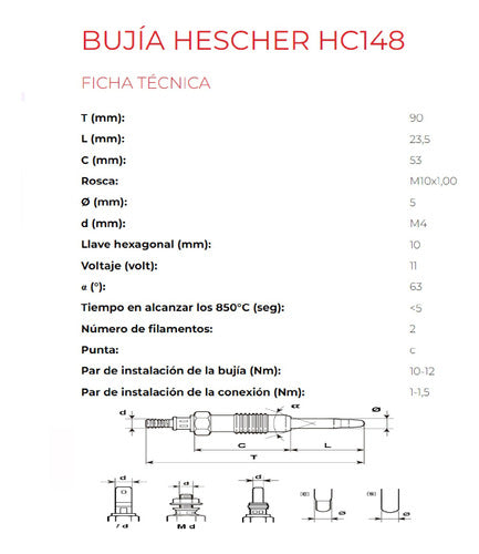 Bujia Precalentamiento Renault F8q Megane Kangoo Clio Trafic 1