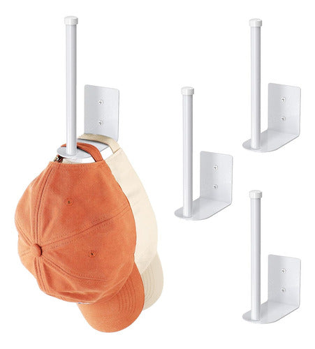 Durmmur Soporte Para 4 Sombreros De Béisbol, Acero Inoxidable Blanco 0