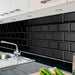 Casa Ferroti Subway Tile 10x20 Glossy Black Beveled Wall Bath 3