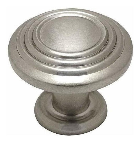 Cosmas 50 Pack - Satin Nickel 3 Ring Cabinet Hardware Round Knob - 1-1/4 Diameter 0