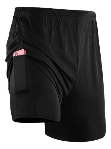 Bermuda 2 Em 1 Dry Fit   Esportiva Masculina 2