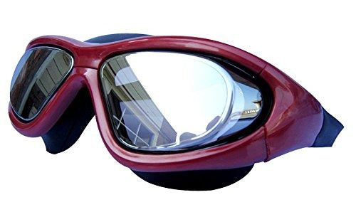 Qishi Super Big Frame No Press the Eye Swimming Goggles for Adults (Red) 0