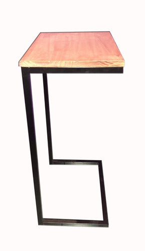 Iron and Wood Side Table - Chair - Laptop Stand - 30 x 44 3
