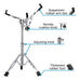 Lolunut Adjustable Drum Pad Stand with Stick Holder 2