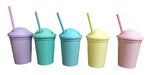 Milkshake Cups Souvenirs with Colorful Straws X 40 Units 0