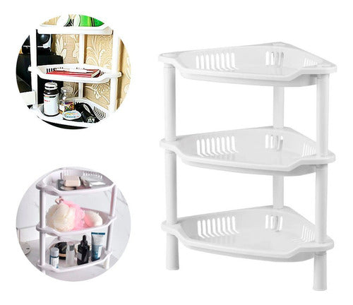 Organizador Esquinero 3 Estantes Baño Cocina 0