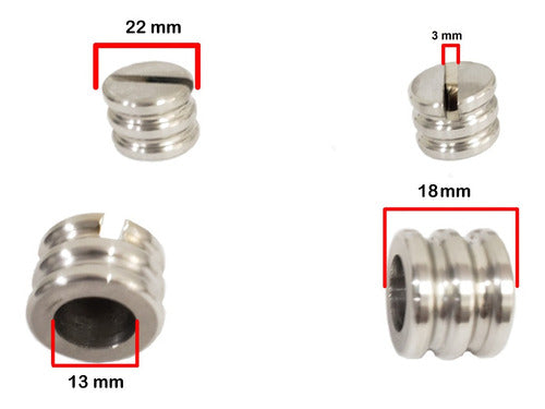 5 Peças Botão Redondo 22mm Cutelaria Faca Guarda Pomo Inox 1