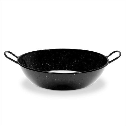 Sarten Wok Acero Esmaltado 24 Cm Vaello Con Asas 0