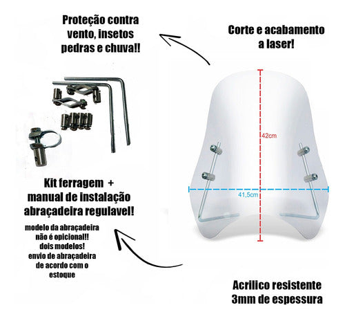 Bolha Parabrisa Para Moto Suzuki Intruder 125/250/800 1