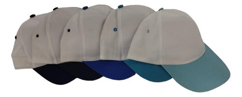 White Caps with Color Velcro 100% Polyester 10 Units 3