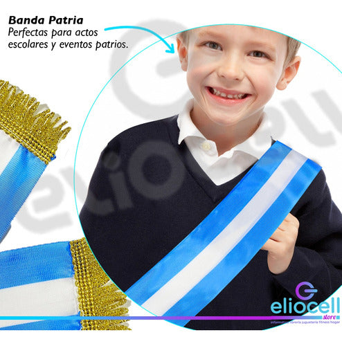 ATA Y ADORNA 5 Educational Bands Argentina Jura A La Bandera Si Prometo 150cm X 7cm 2