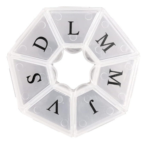 MAS Hexagonal Weekly Pill Organizer for 7 Days 0