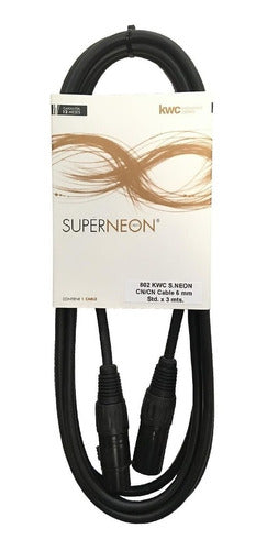 KWC SUPERNEON Cable XLR-XLR 3 Metres 6mm Ø Canon-Canon KWC 802 Super Neon 0