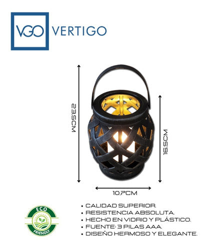 Vertigo Hanging Lantern LED Candle Handle Batteries Deco Pettish Online CG 1