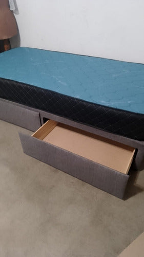 Box Spring Cama Sommier Cajones Promo 1 Plaza 100x190 Reforzada 1