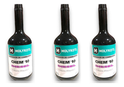 Molykote Pack of 3 Diesel Injector Cleaner Chem 10 x 300ml 0