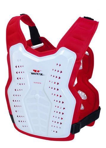 Motorcross Chest Protector Elevate White with Red Interior by Wirtz 1